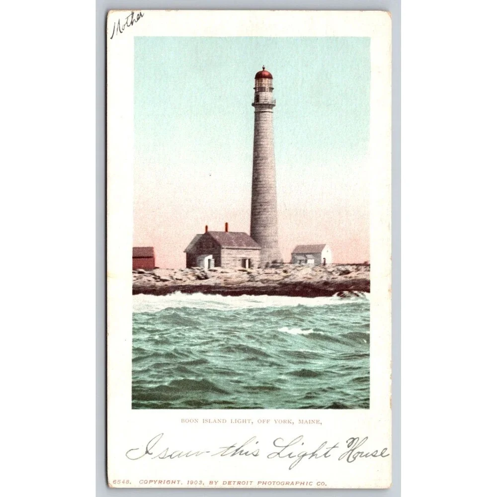 1903 Boon Island Light York Maine ME Detroit Photographic Co. 6548 Postcard